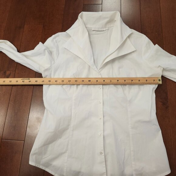 Anne Fontaine women's long sleeve white button up dress shirt in size 40 - Picture 8 of 8